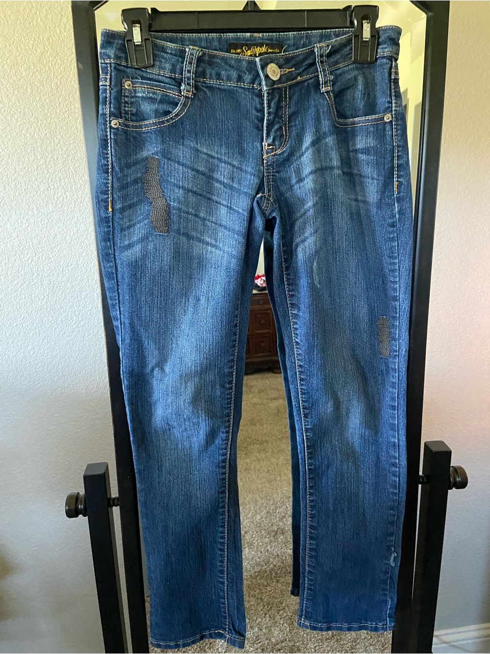 South Pole Women’s Straight Leg Jeans in Dark Blue Wash